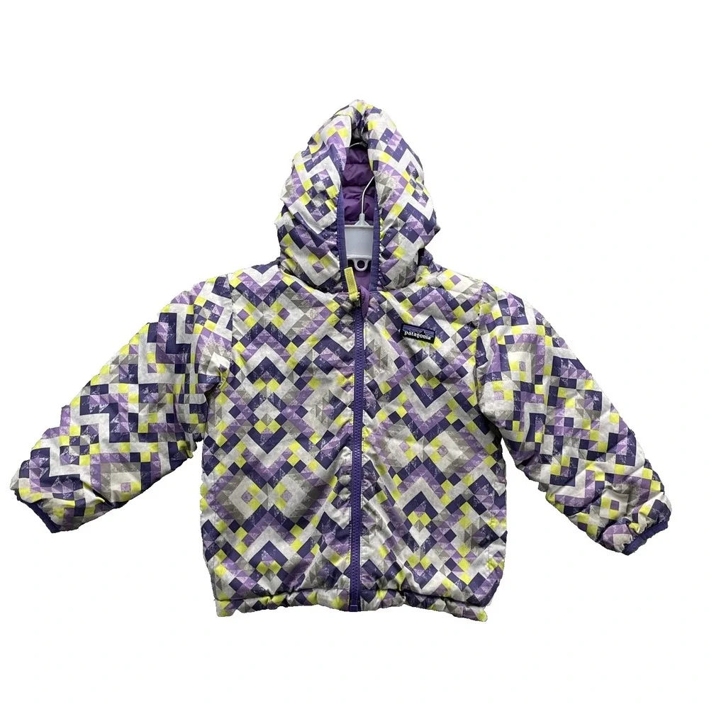 Patagonia Goose Down Puffer Jacket Kids 4T Reversible Winter Outdoor Camp Hiking